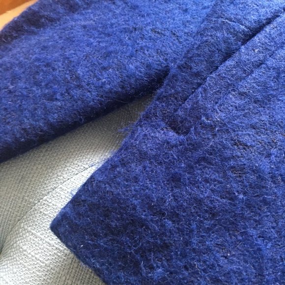 Free People Royal Blue Fuzzy Wool Blend Pea Coat - Picture 10 of 13